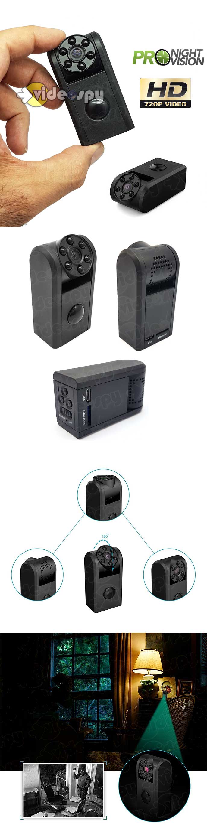VS02 mini telecamera a infrarossi con batteria lunga durata