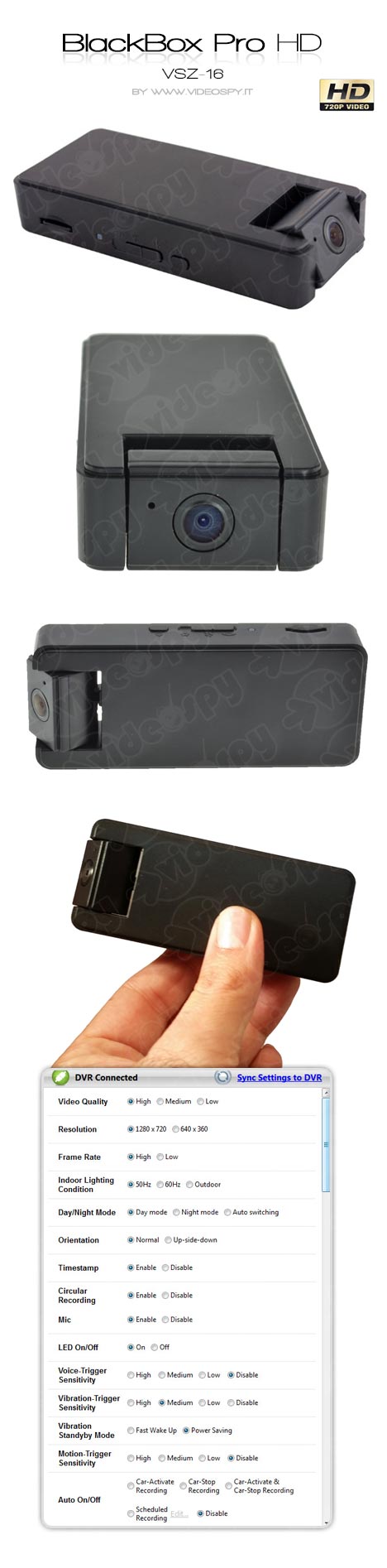 Minitelecamera BlackBox PRO HD foto by Videospy.it