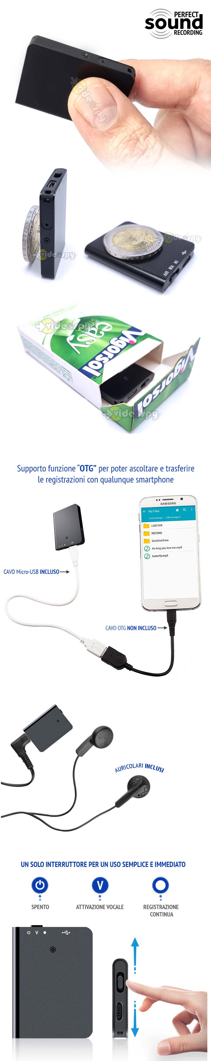 Microregistratore vocale spia XV71