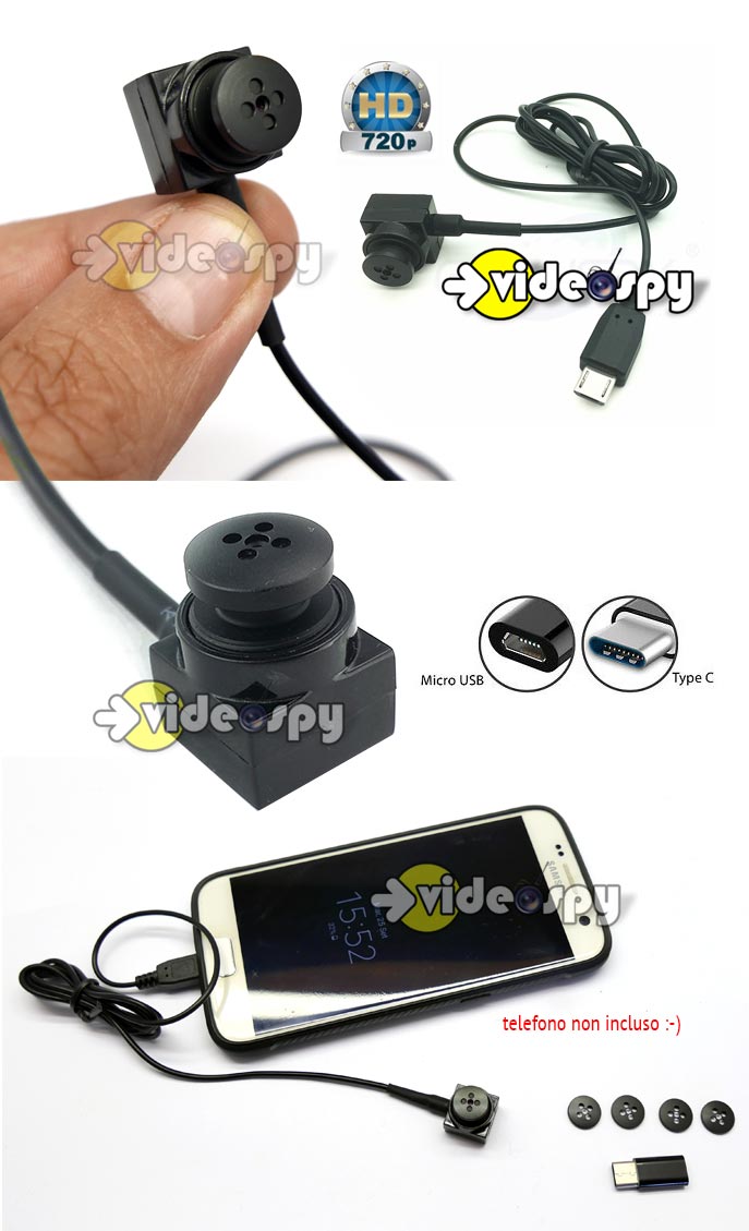 telecamera spia bottone OTG per cellulare Android