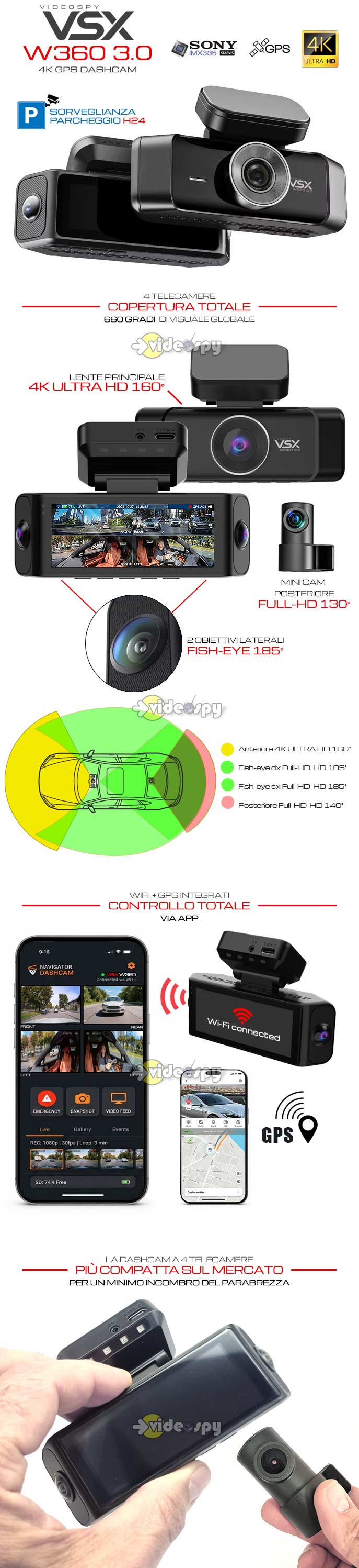 telecamera auto 360 gradi VSX-W360 3.0 2026