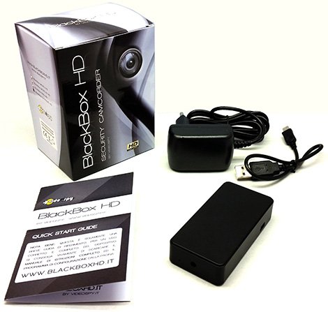 confezione mini telecamera spia BlackBox Micro