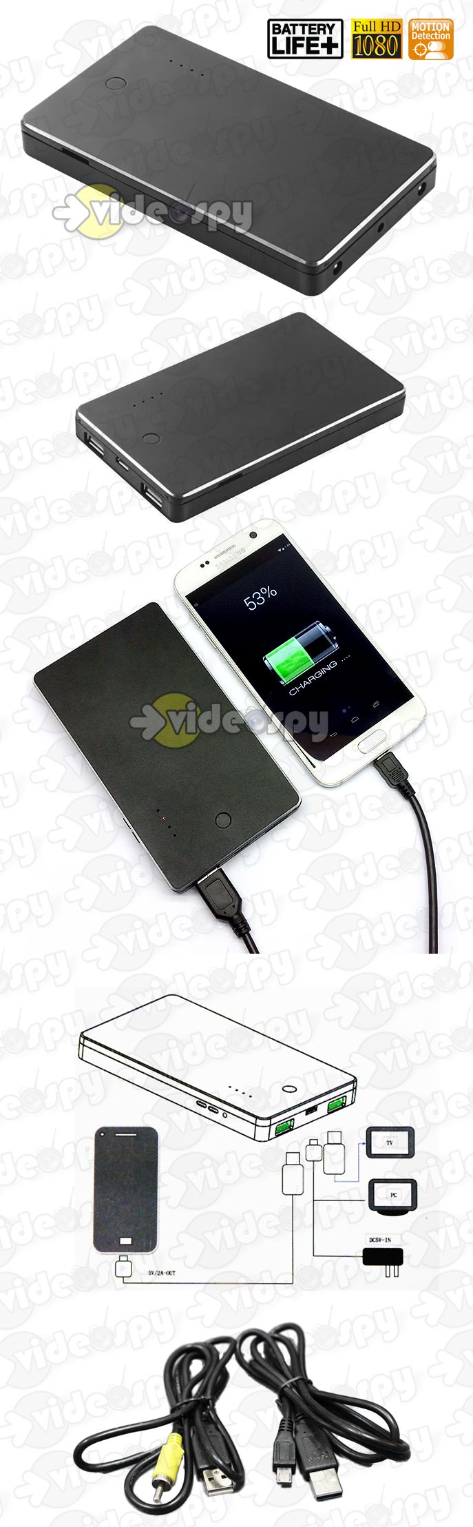 power bank con telecamera spia