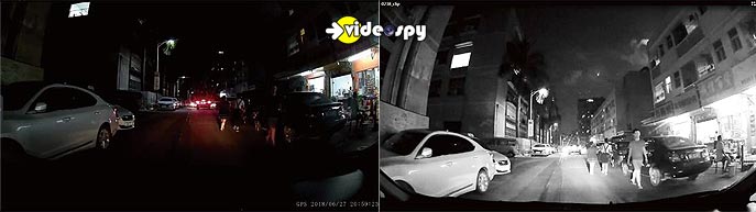 esempio visione notturna dashcam con IRCUT
