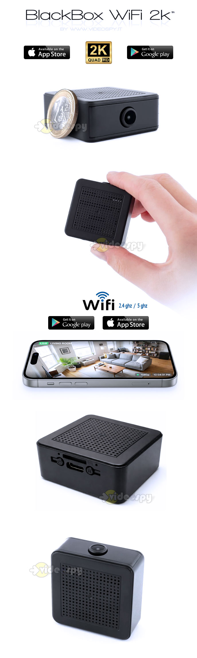 Microcamera wireless BlackBox WiFi 2K